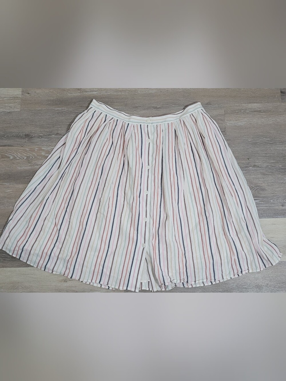 Modcloth Retro A Line Colorful Striped 24W Skirt Cotton Softgirl Cottagecore